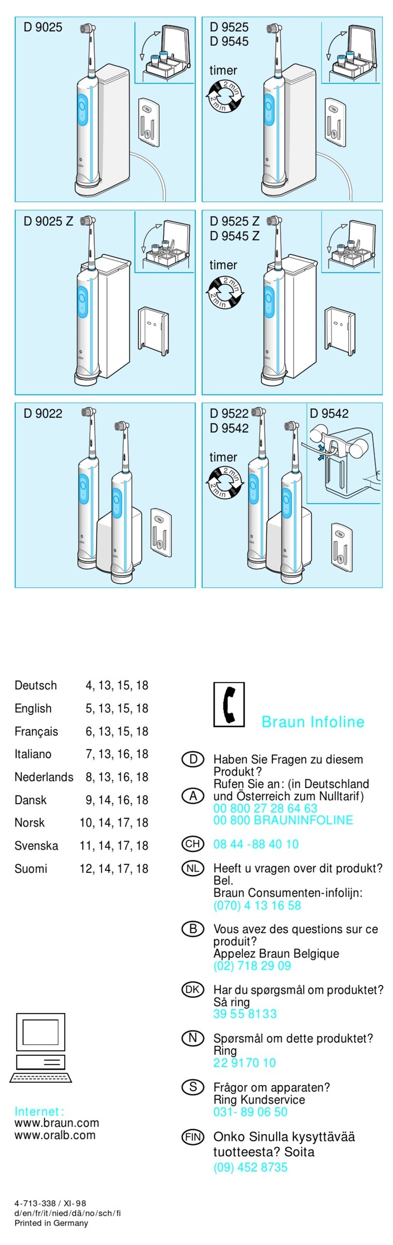 Braun Oral-B Plak Control Ultra D 9025 manual