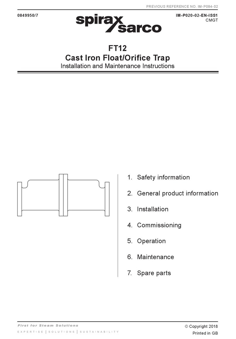 Spirax Sarco FT12 Installation and maintenance instructions