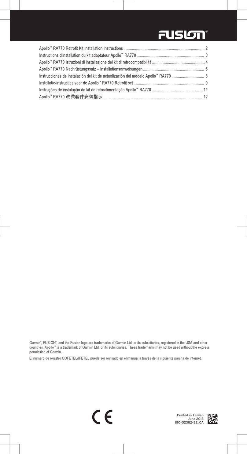 Garmin Fusion Apollo RA770 installation instructions