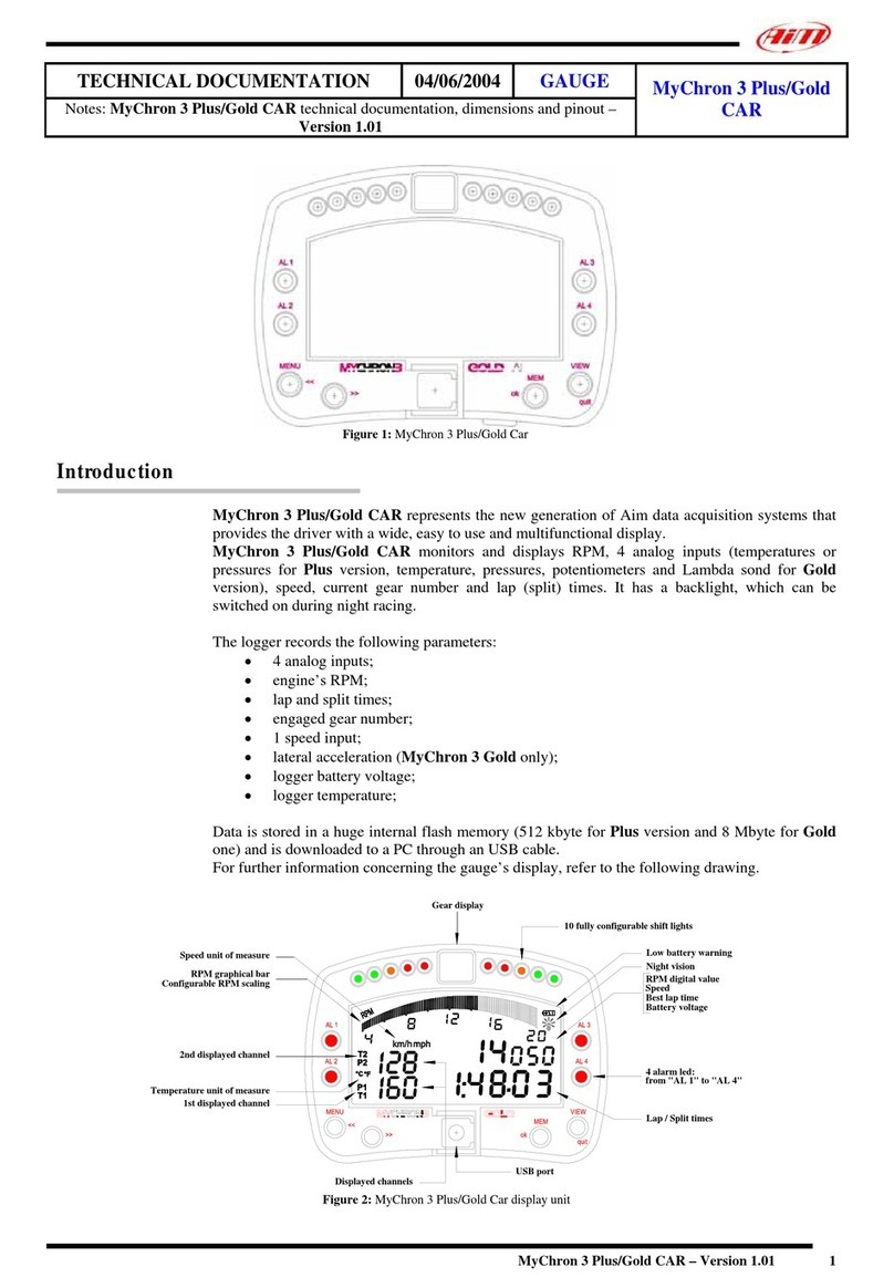 Aim MyChron 3 Plus/Gold CAR Guide