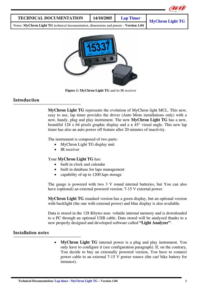 Aim MyChron Light TG Technical documentation