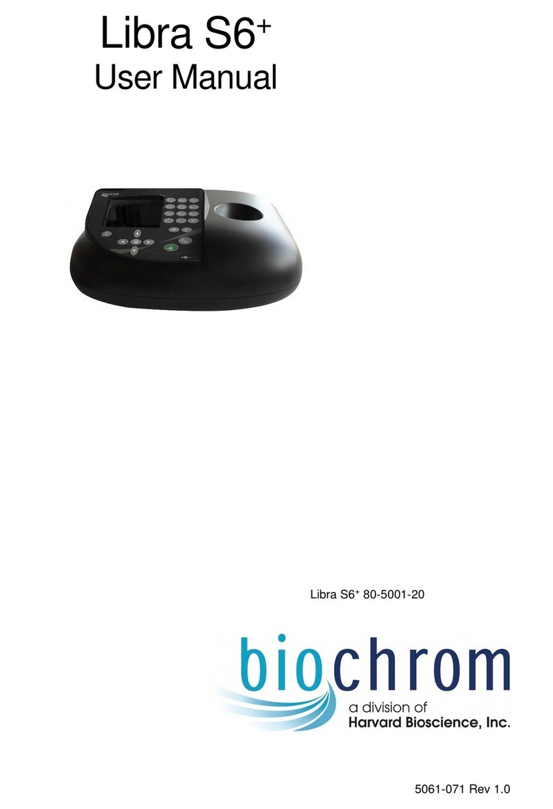 Harvard Bioscience Biochrom Libra S6+ User manual