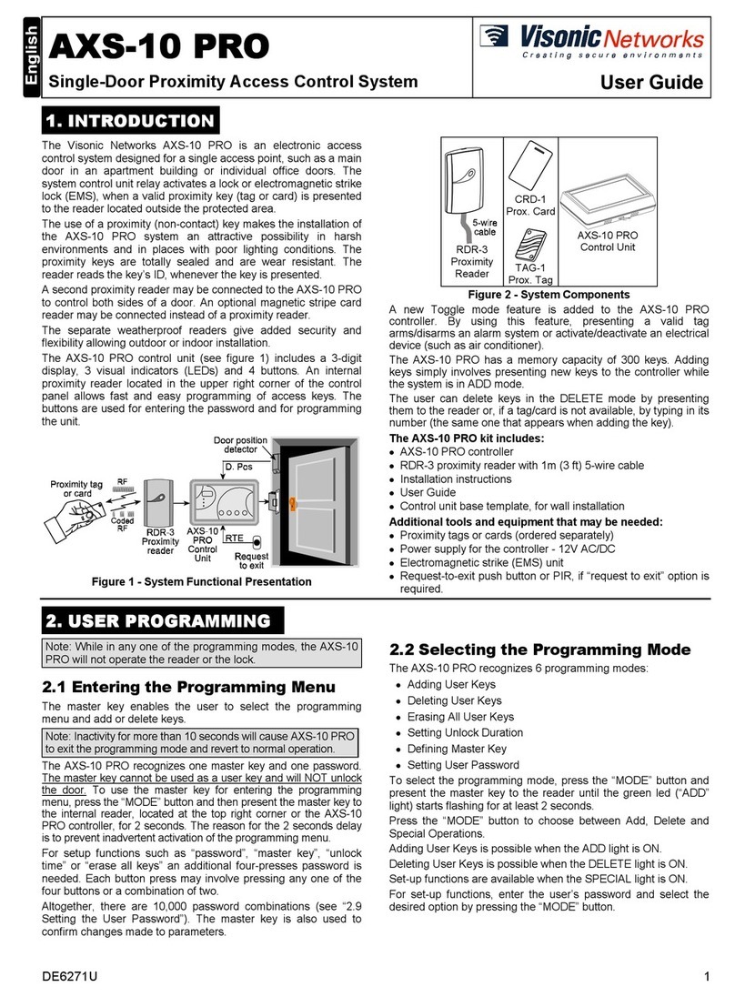 Visonic Networks AXS-10 PRO user guide