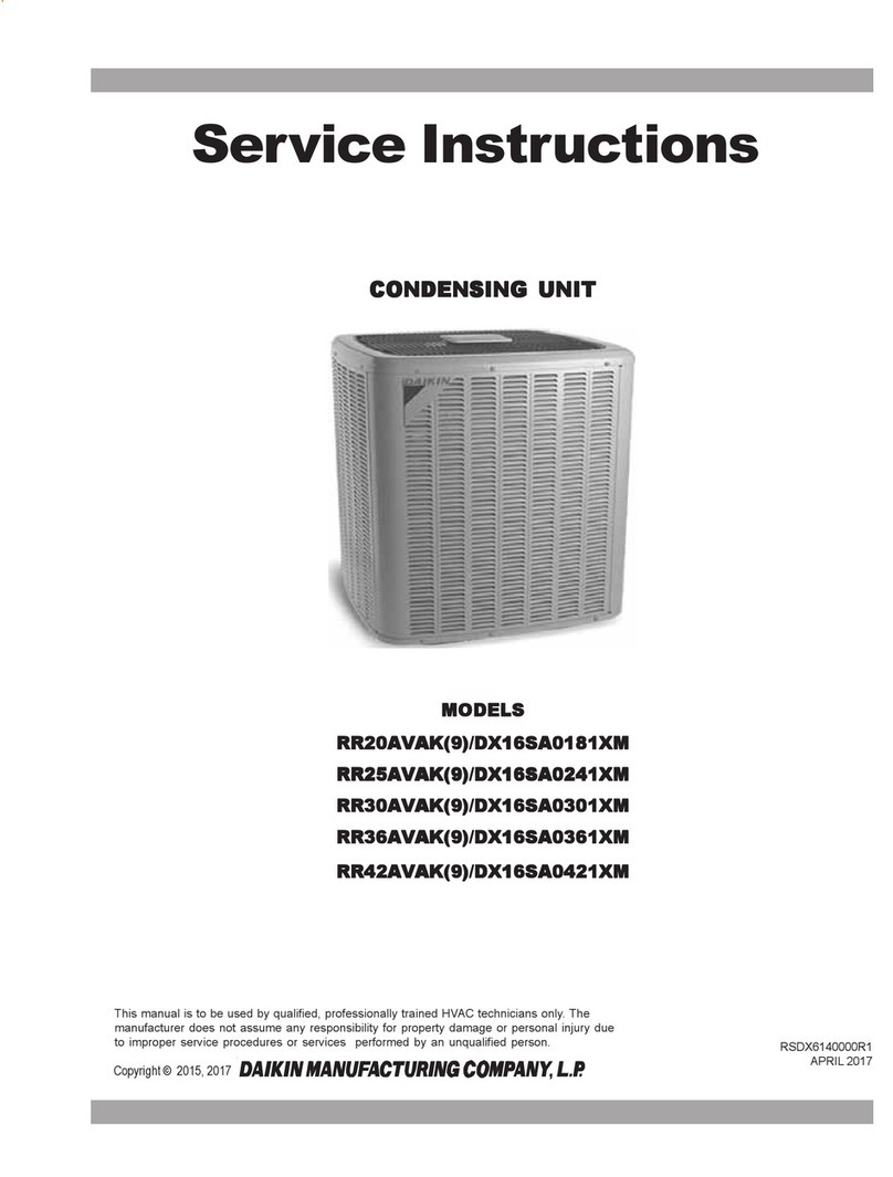 Daikin RR20AVAK/DX160181XM/AA Service instructions