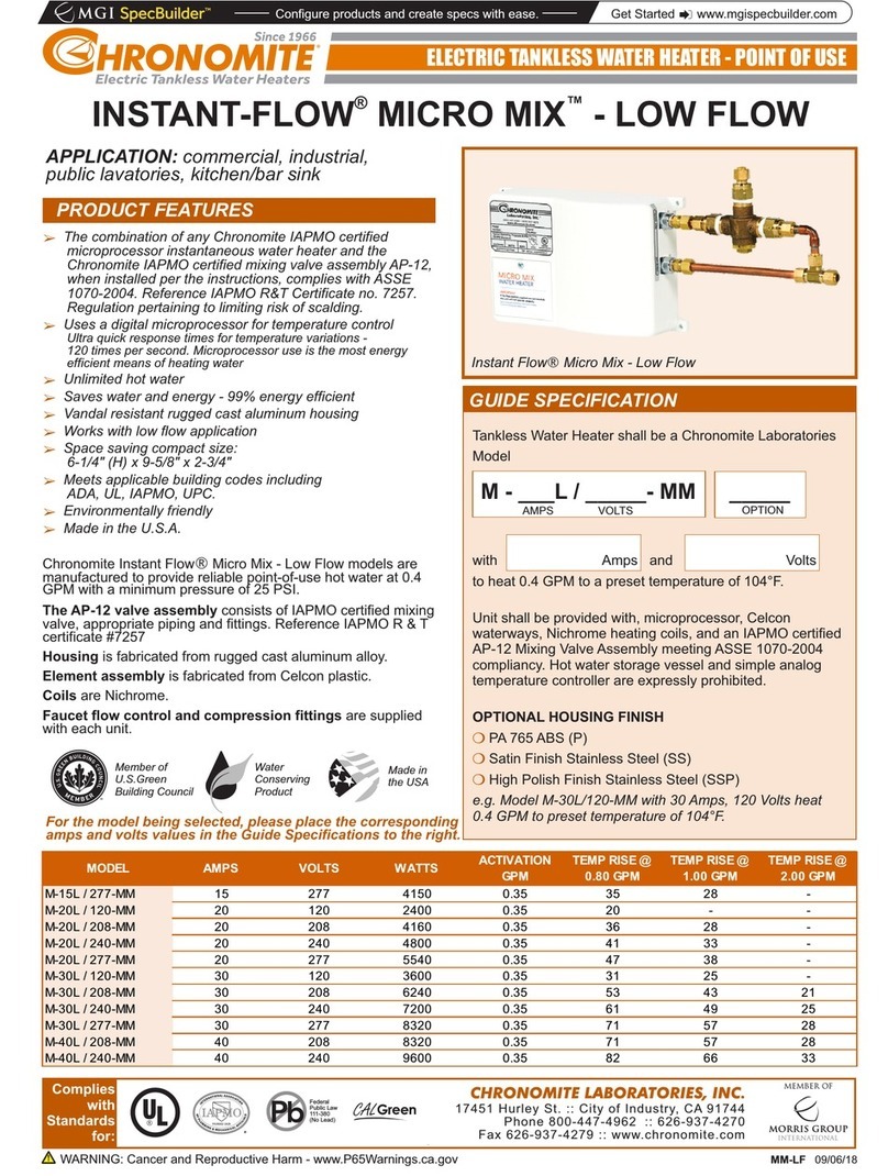 Chronomite INSTANT-FLOW MICRO MIX Series Specification sheet