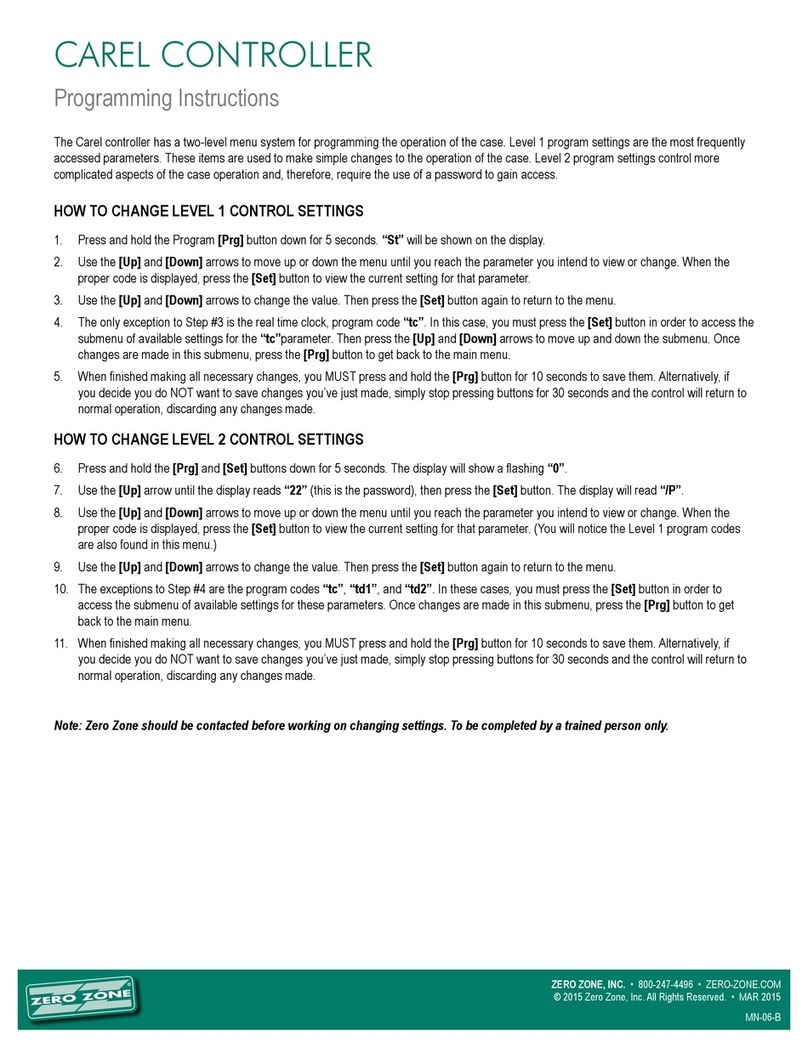 Zero Zone Carel Programming instructions