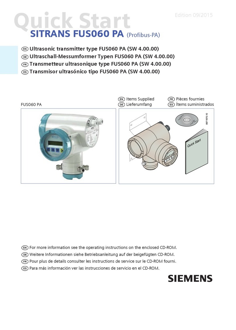 Siemens SITRANS FUS060 PA quick start