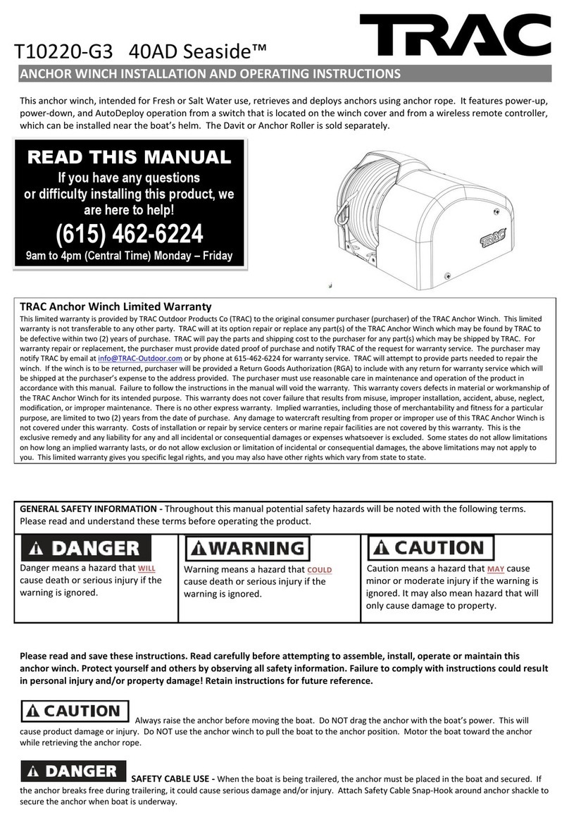TRAC Seaside 40AD T10220-G3 Installation and operating instructions TRAC Seaside 40AD T10220-G3 Installation and operating instructions