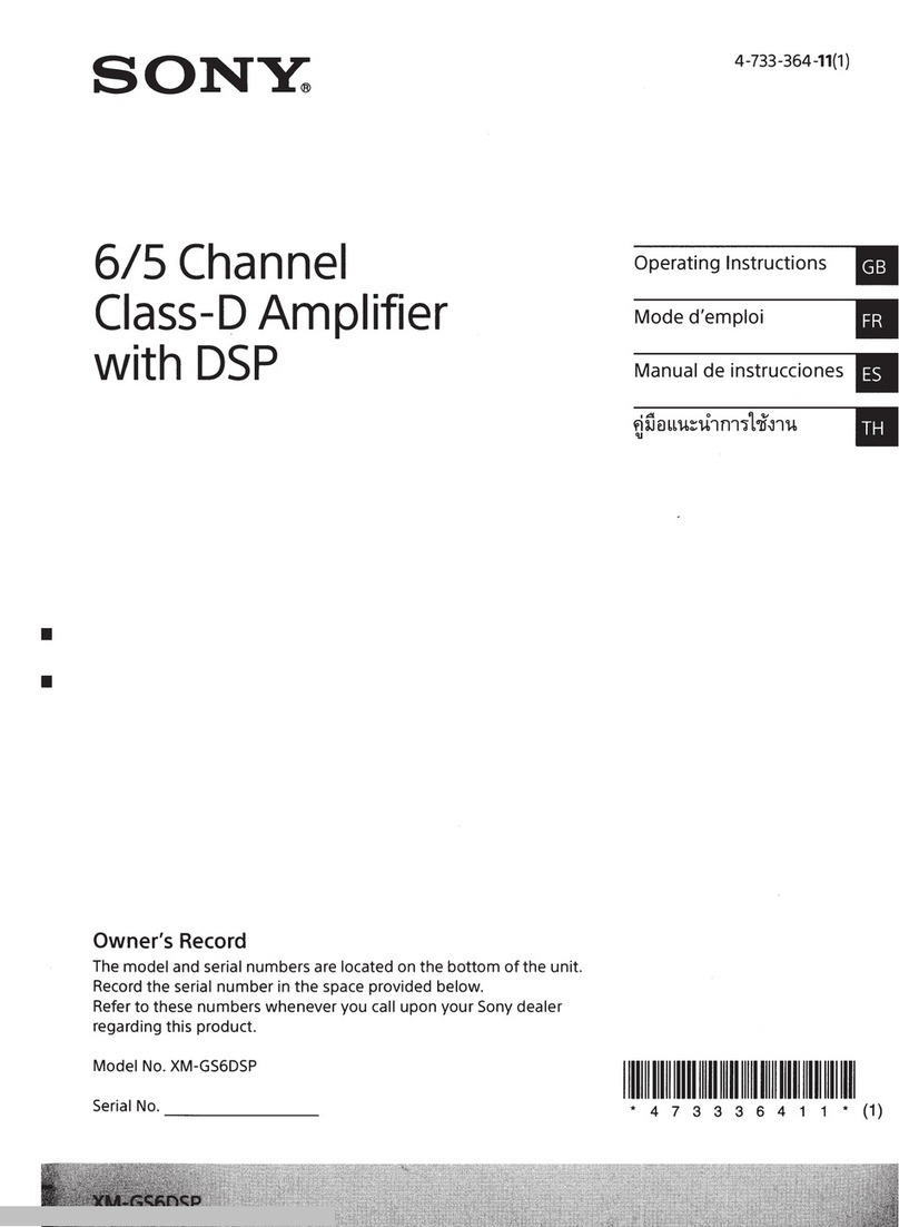 Sony XM-GS6DSP User manual