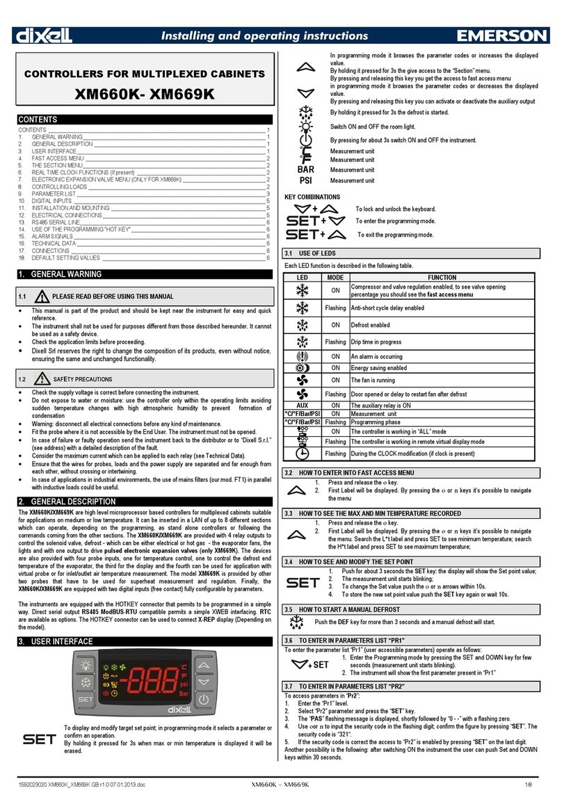 Emerson Dixell XM660K Wiring diagram