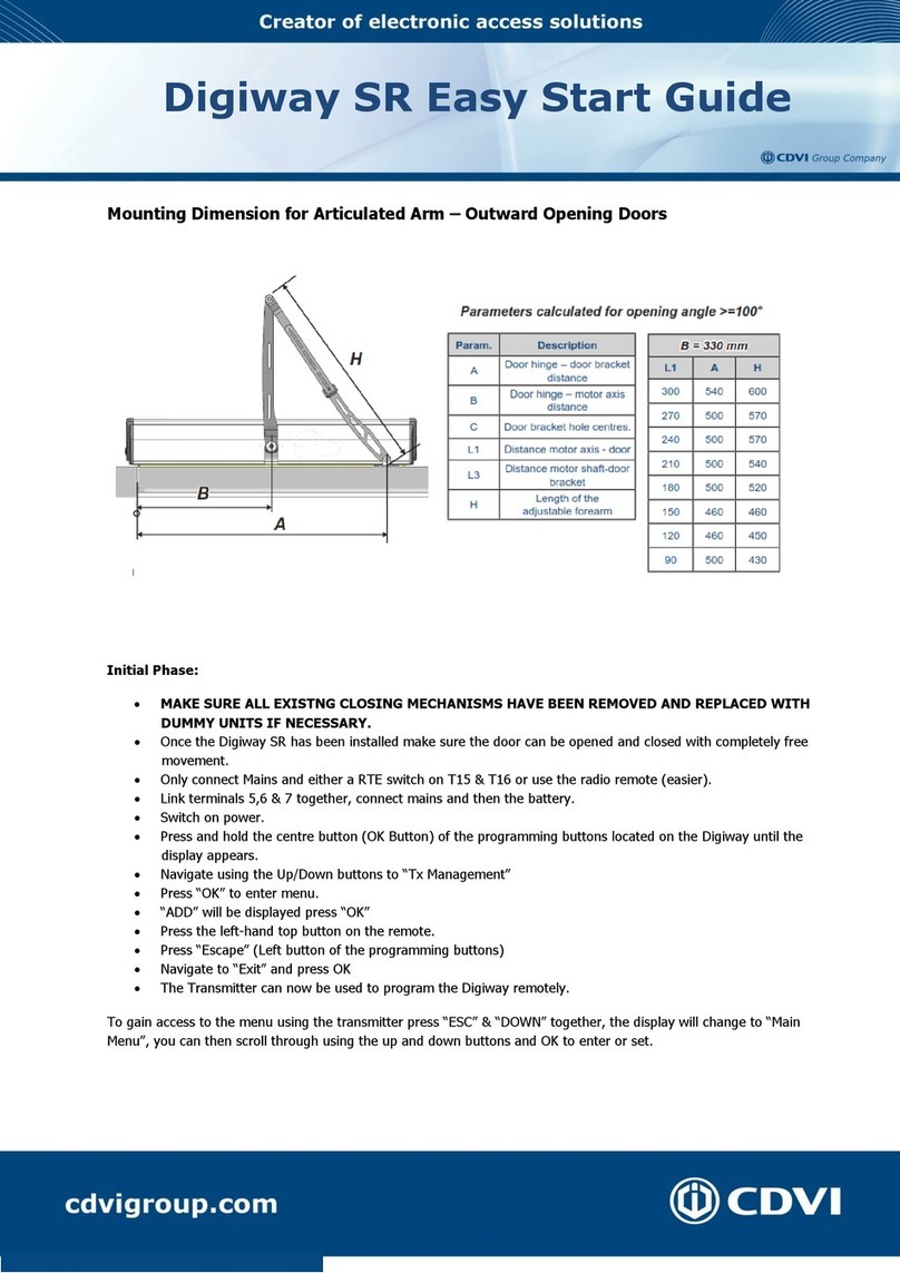 CDVI Digiway SR Easy start guide