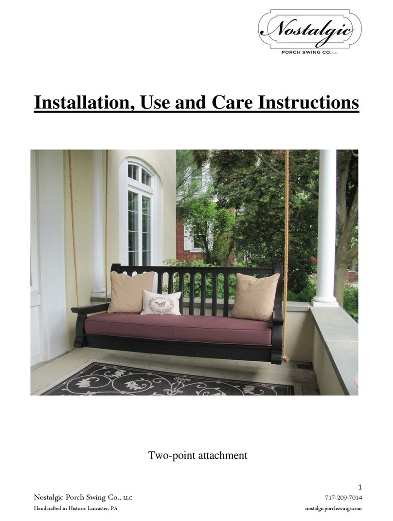 Nostalgic Porch Swing Two-point attachment Installation, Use and Care Instructions