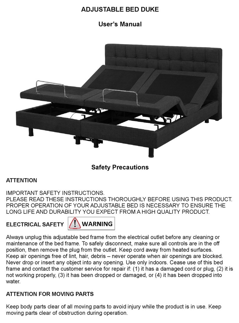 Beliani ADJUSTABLE BED DUKE user manual