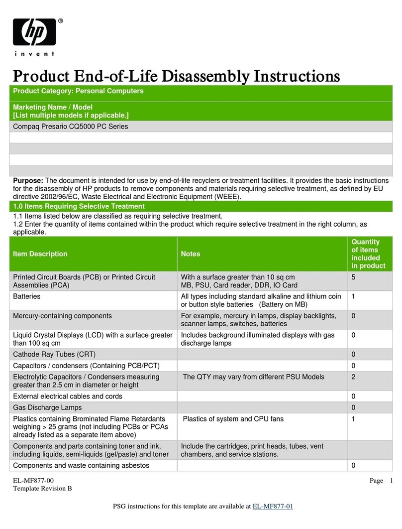 HP Compaq Presario CQ5000 PC Series Installation instructions