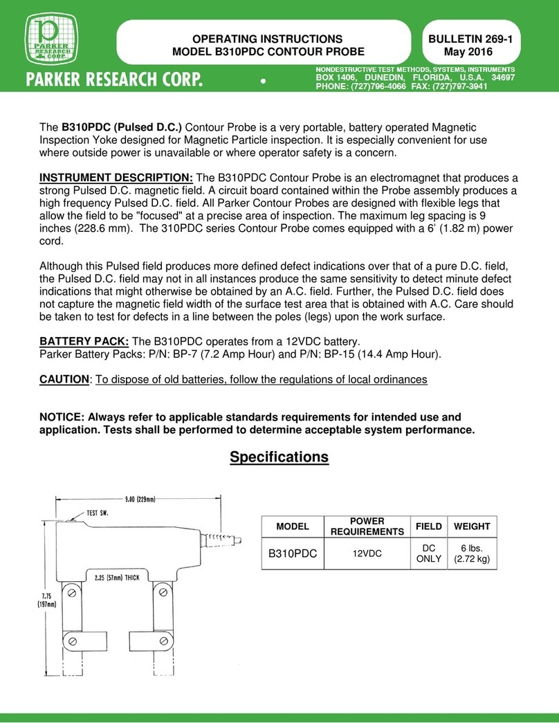 Parker Research Corp B310PDC operating instructions