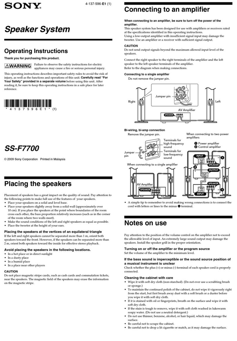 Sony SS-F7700 operating instructions