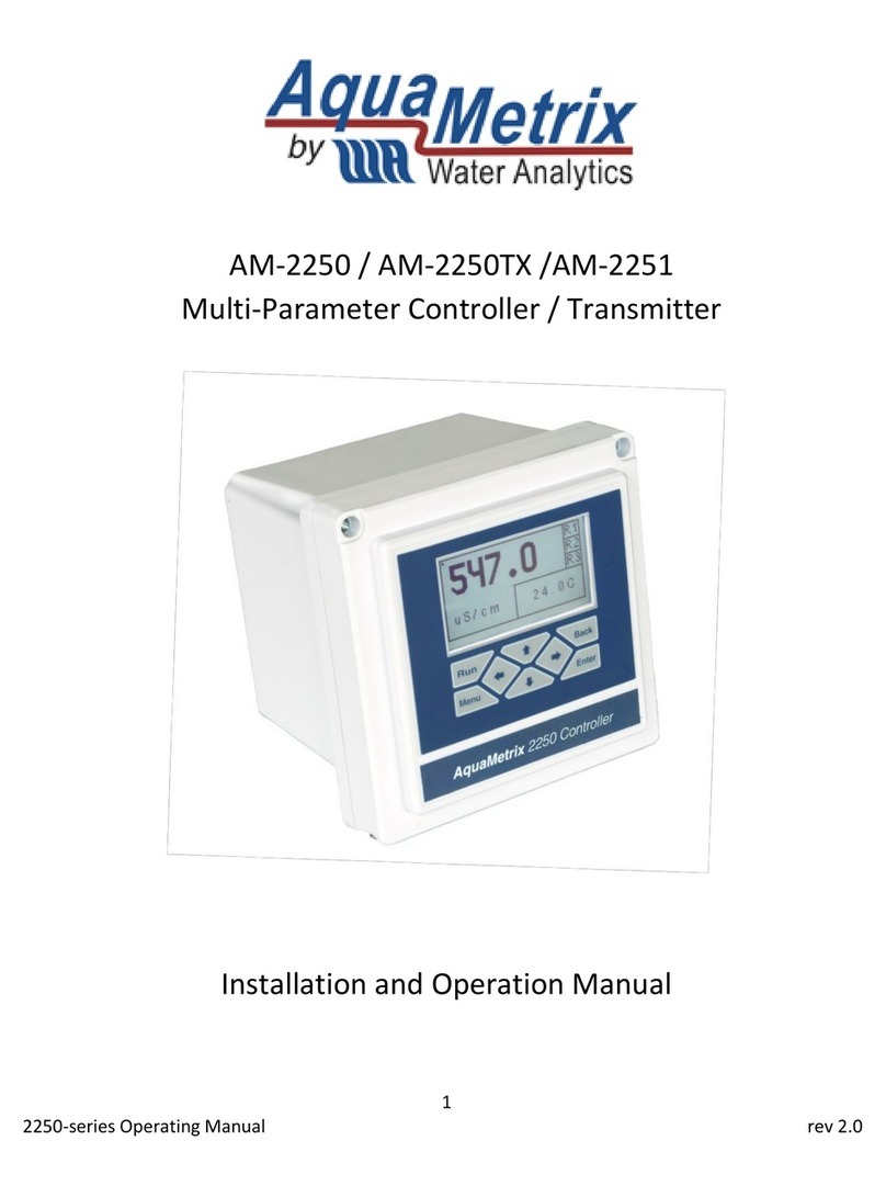 Water Analytics AquaMetrix AM-2250 Installation and operation manual Water Analytics AquaMetrix AM-2250 Installation and operation manual
