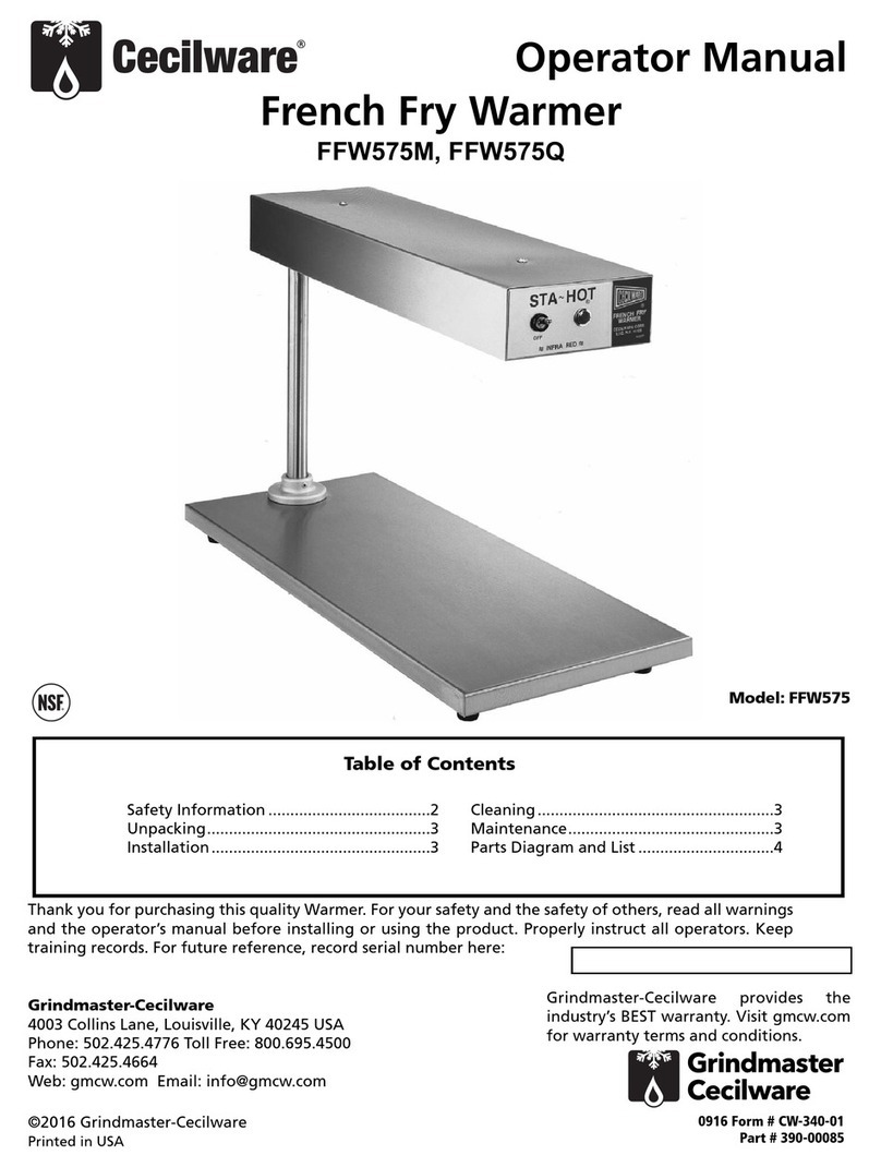 Cecilware FFW575Q Operator's manual
