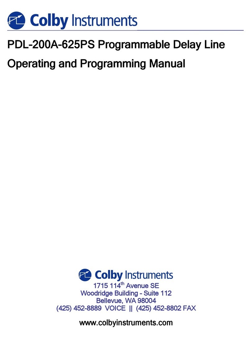 Colby Instruments PDL-200A-625PS Operating and programming manual