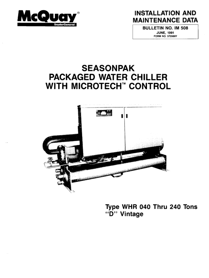 McQuay WHR Series Instruction Manual