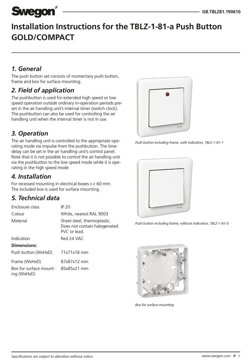 Swegon TBLZ-1-81-1 installation instructions