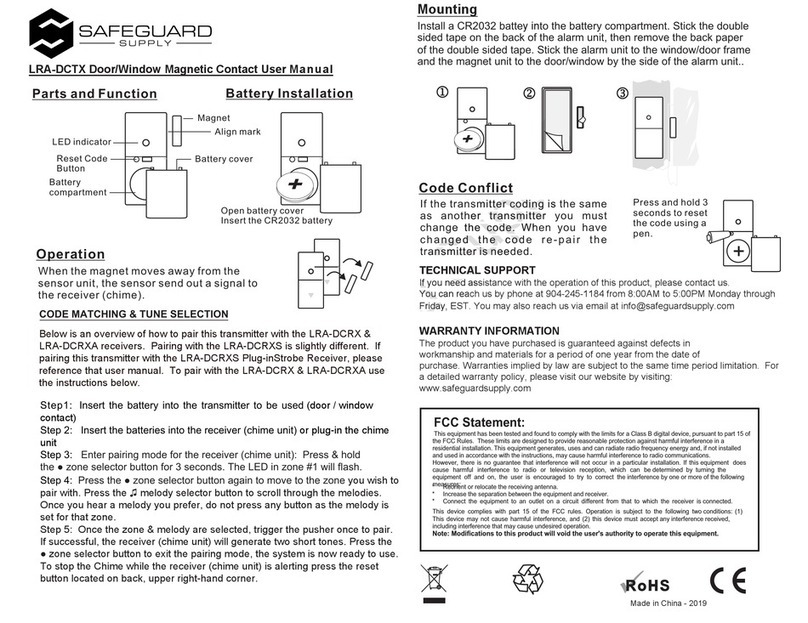 SafeGuard LRA-DCTX user manual
