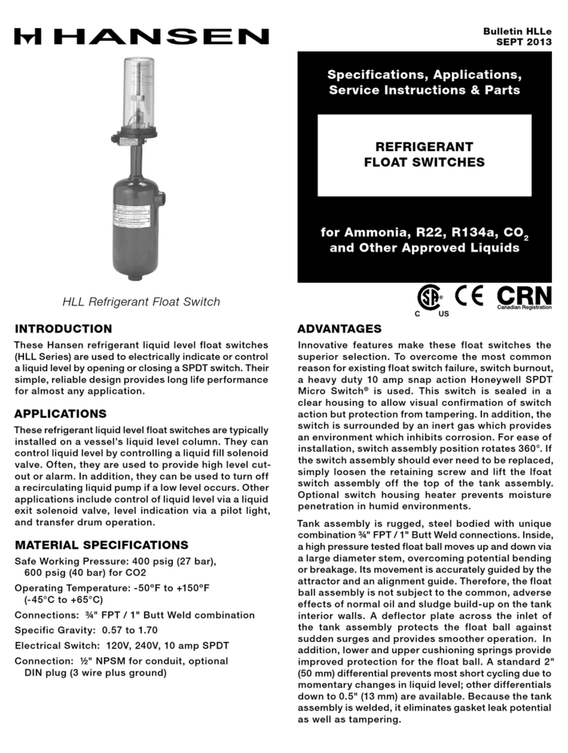 Hansen HLL Series Specifications, Applications, Service Instructions & Parts