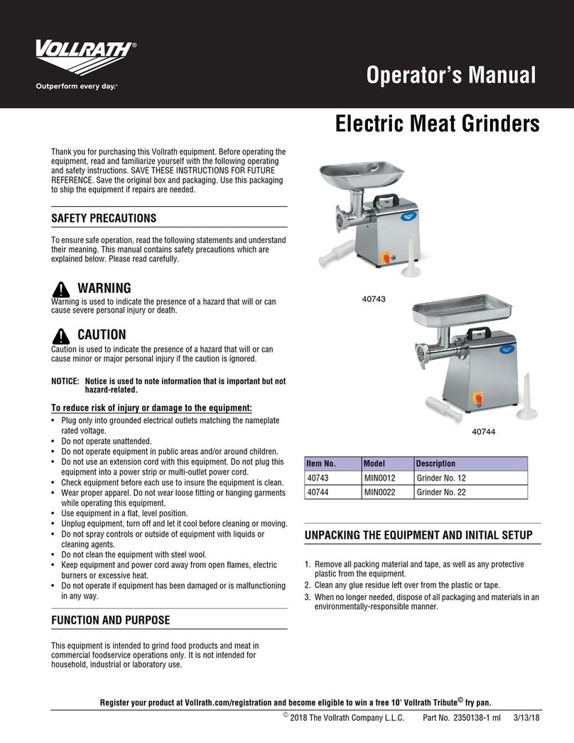 Vollrath MIN0012 User manual