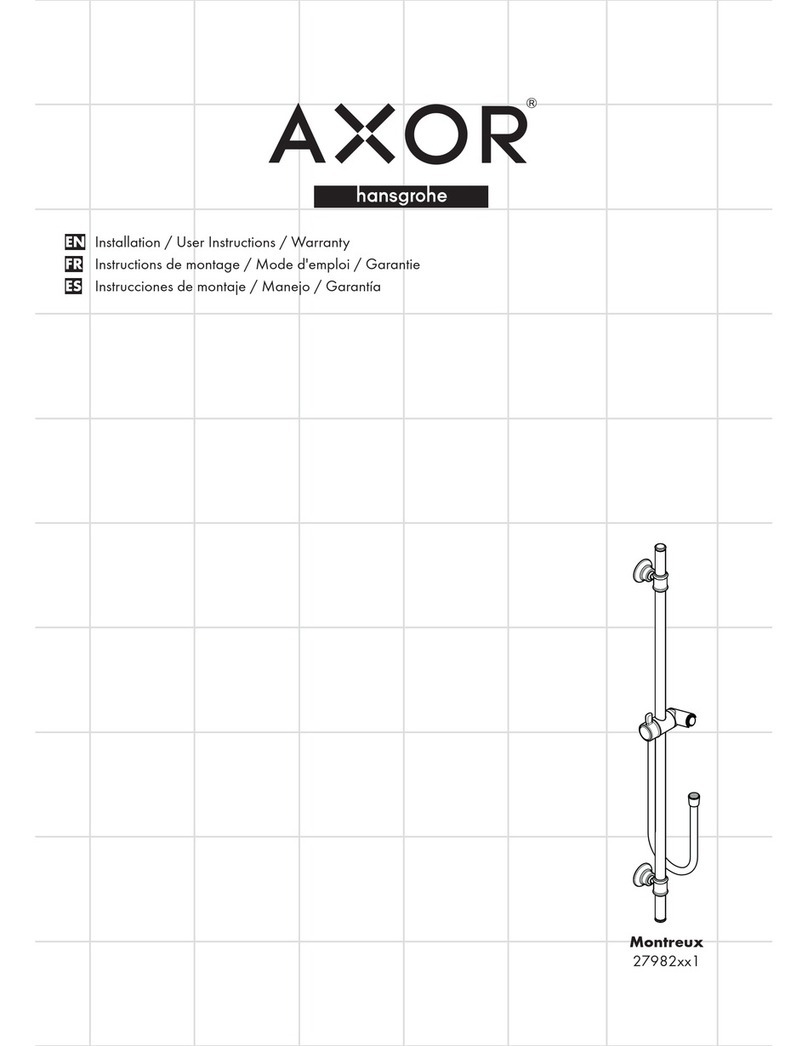 Hans Grohe AXOR Montreux Installation/User Instructions/Warranty