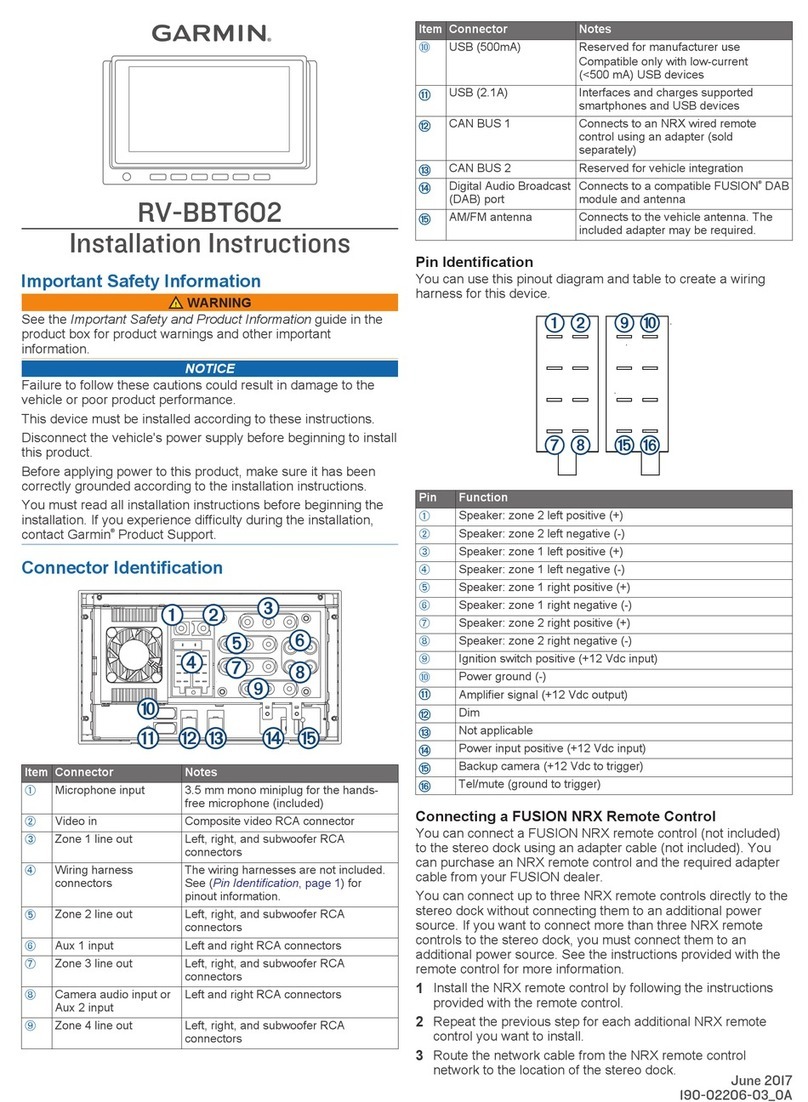 Garmin RV-BBT602 installation instructions