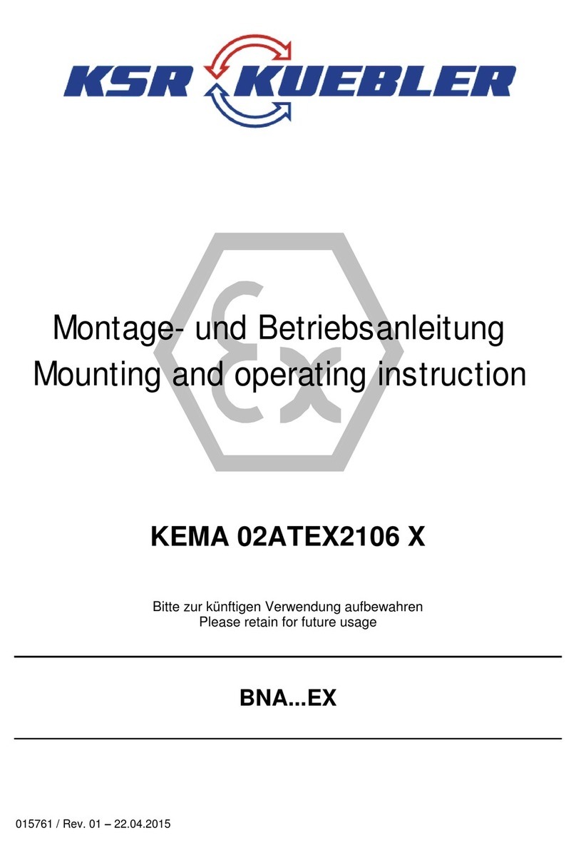 KSR KUEBLER BNAxEX Series Mounting and operating instructions