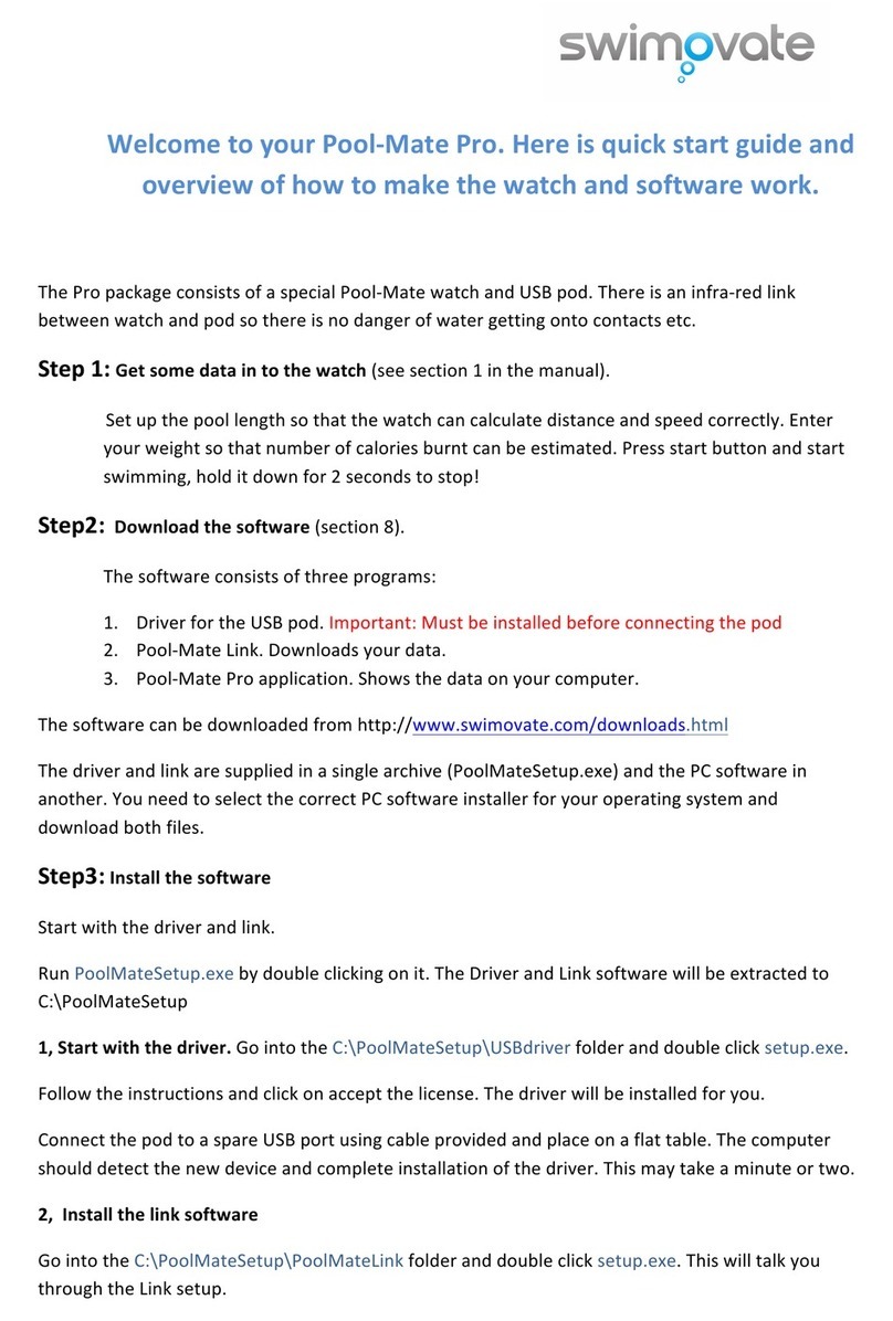 Swimovate Pool-Mate Pro quick start guide