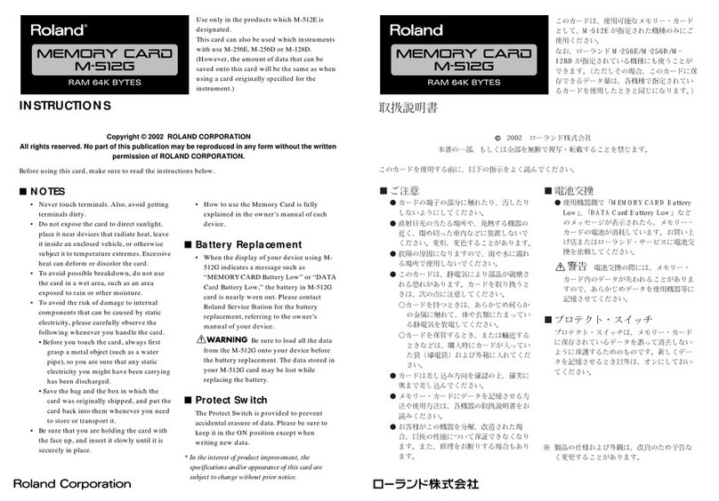 Roland M-512G User manual