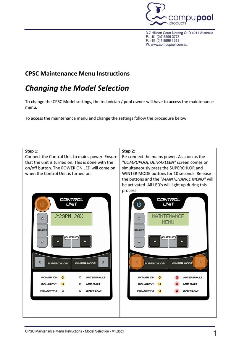 Compu Pool Products CPSC User manual