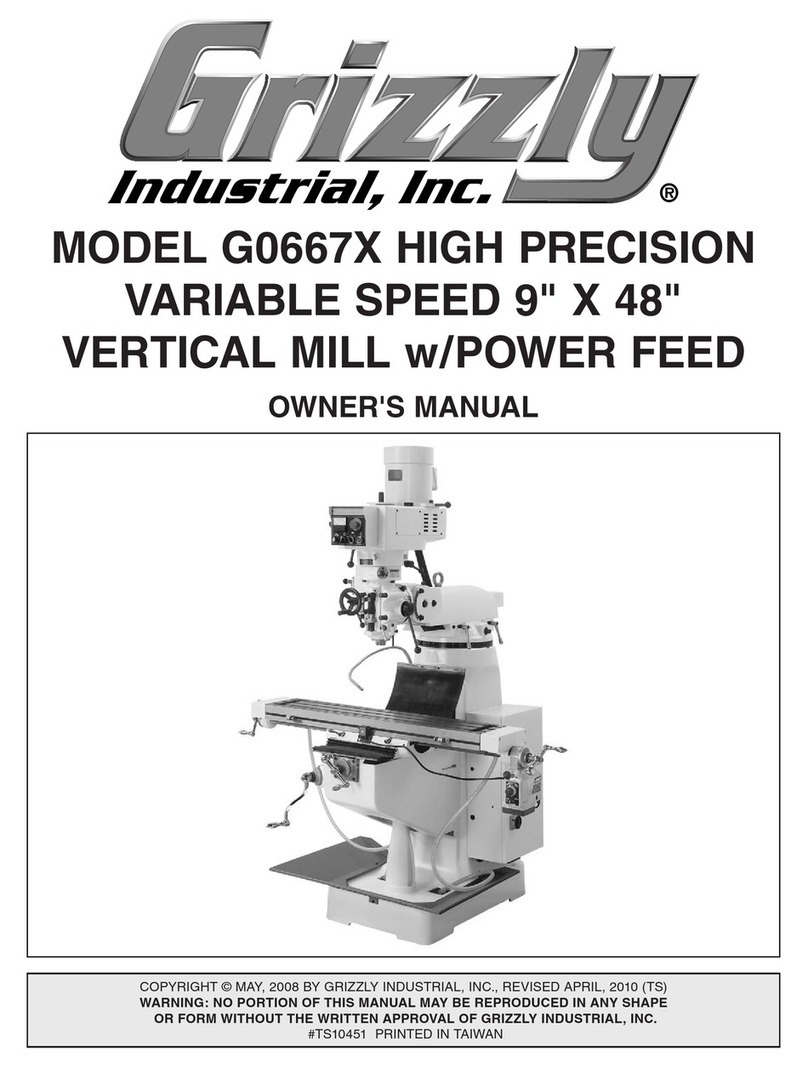 Grizzly Vertical Mill G0667X User manual