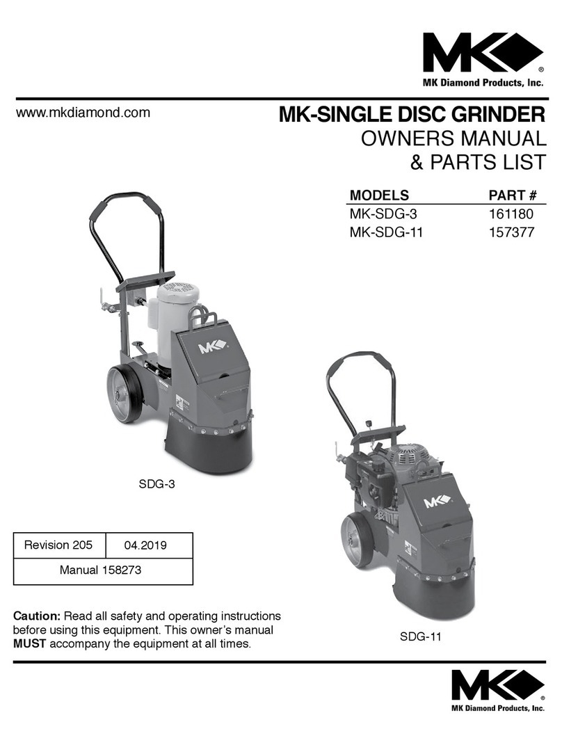 MK Diamond Products MK-SDG-3 Owner's manual & parts list