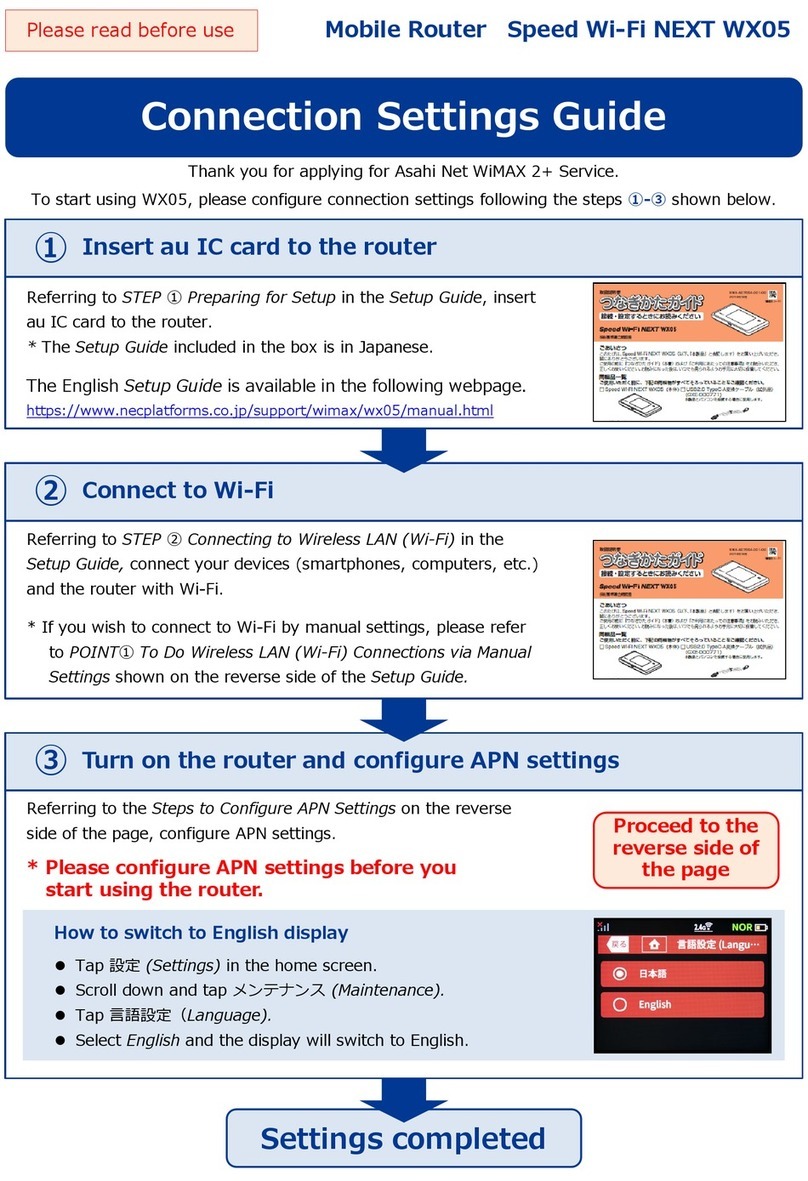 Asahi Net Speed Wi-Fi NEXT WX05 Connection Settings Guide