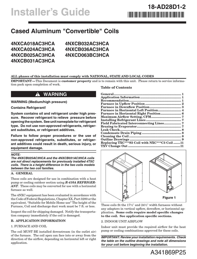 Trane 4NXCA024AC3HCA Assembly instructions