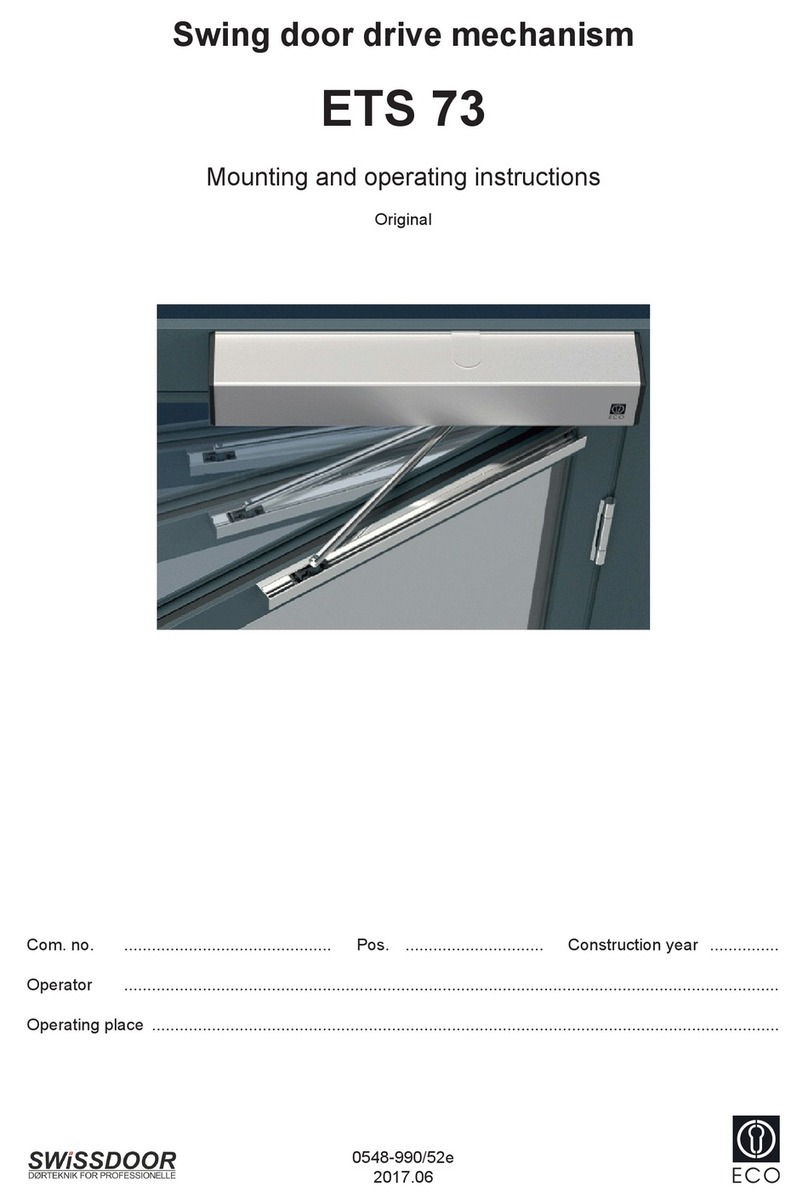 Swissdoor ETS 73 Mounting and operating instructions