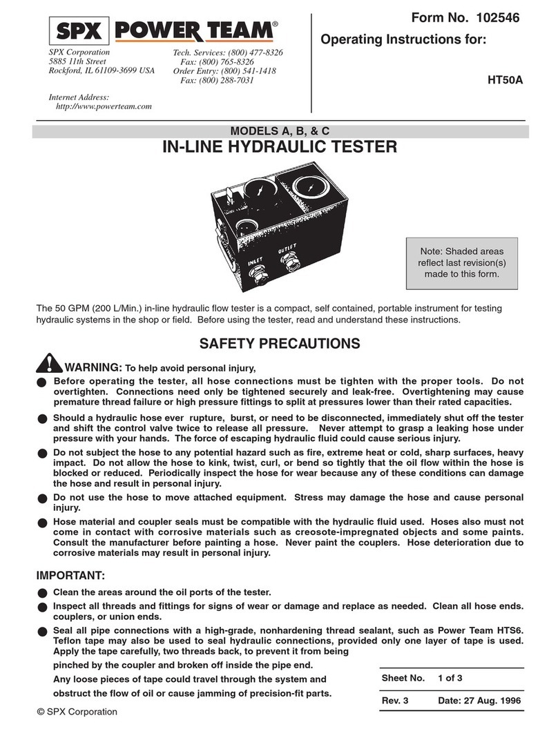 SPX Power Team HT50A operating instructions