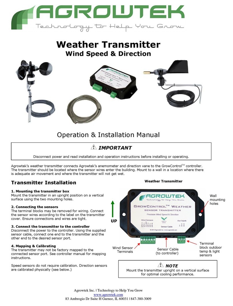 Agrowtek GrowControl Weather Transmitter Operation & installation manual Agrowtek GrowControl Weather Transmitter Operation & installation manual