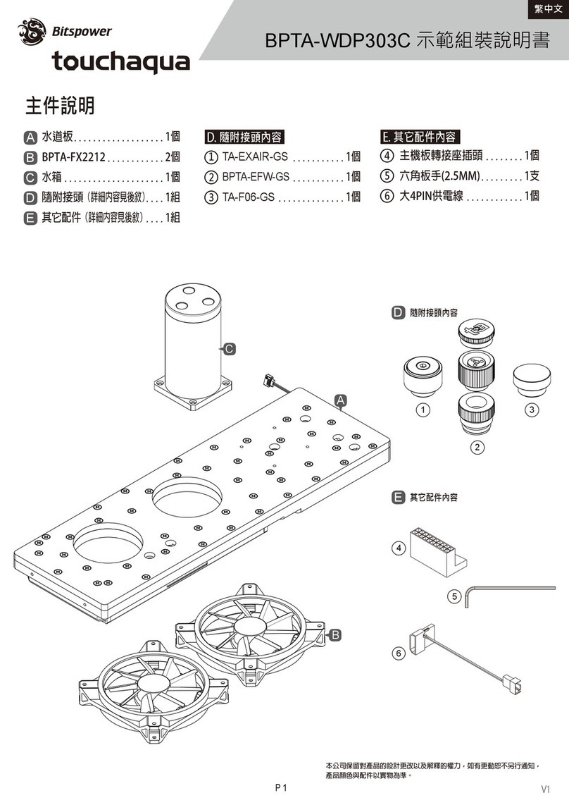 Bitspower Touchaqua BPTA-WDP303C installation guide Bitspower Touchaqua BPTA-WDP303C installation guide