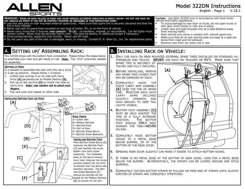 Allen Sports 322DN instructions