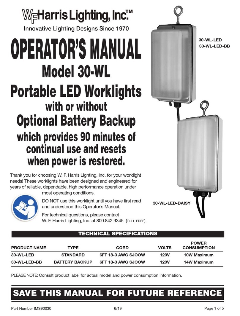 WF Harris Lighting 30-WL Series Operator's manual