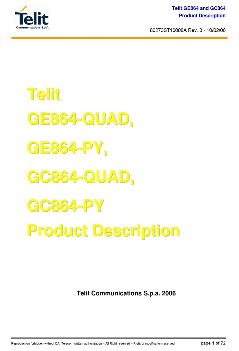Telit Wireless Solutions GE864 Series Technical specifications