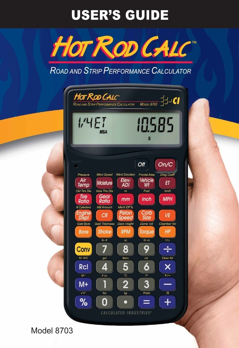 Calculated Industries Hot Rod Calc 8703 User manual