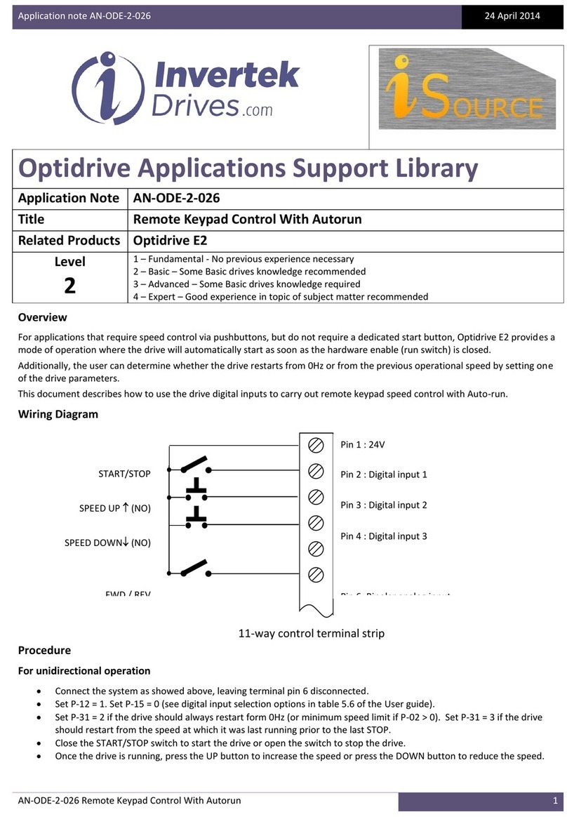 Invertek Drives Optidrive E2 Installation and operating instructions