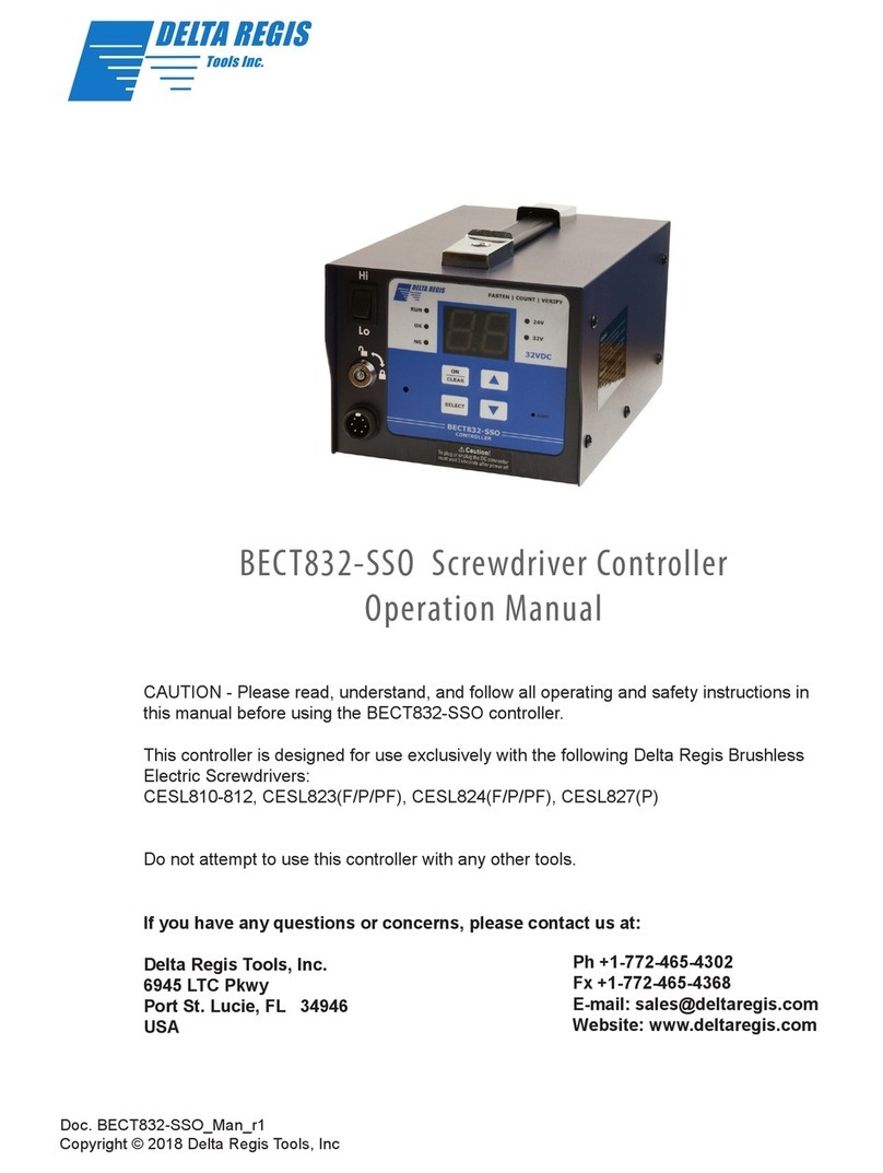 Delta Regis BECT832-SSO Operation manual