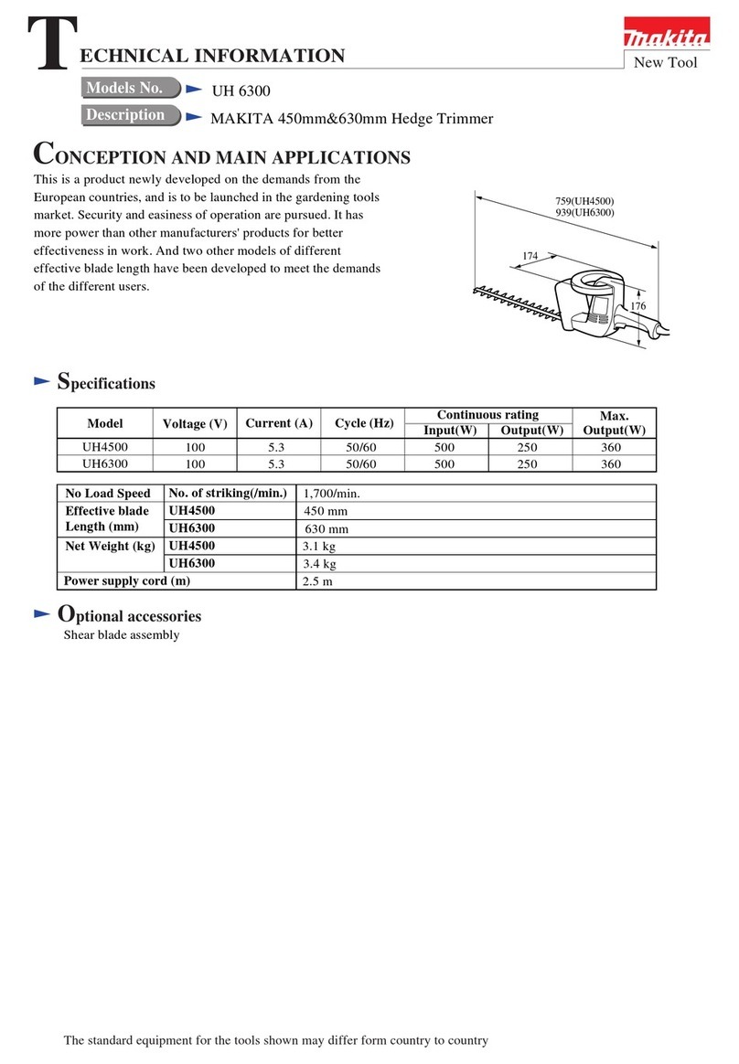 Makita UH6300 technical information