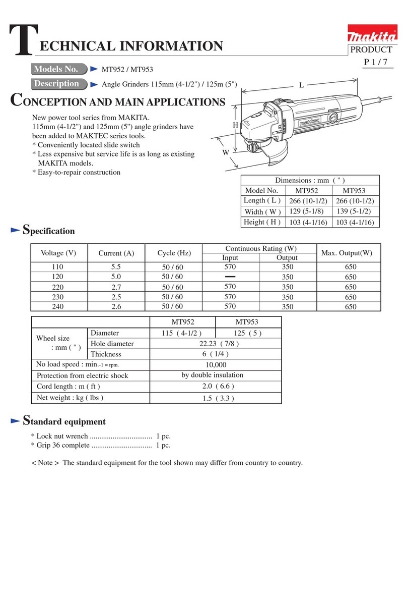 Makita MT952 technical information